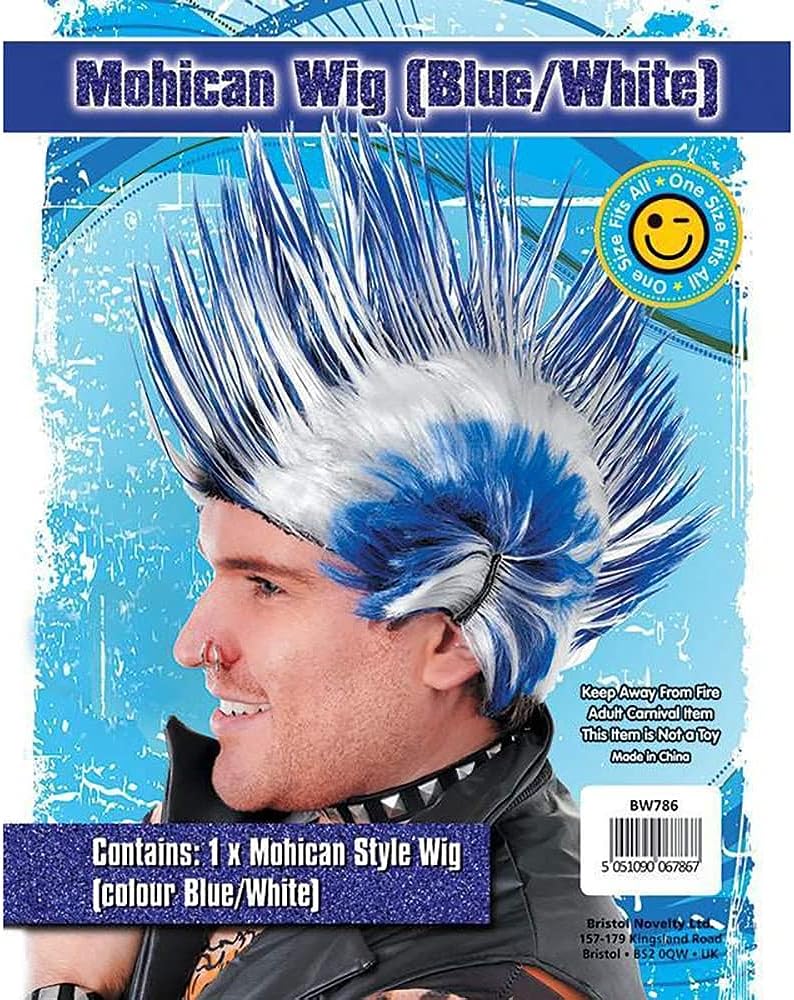 Bristol Novelty BW787 Mohican Wig, Red/Purple, One Size