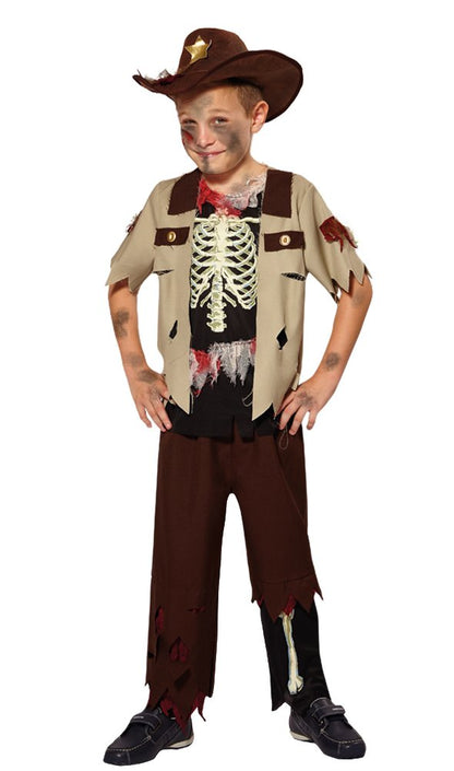 Bristol Novelty Skeleton Sheriff Costume (L) Childs Age 7 - 9 Years