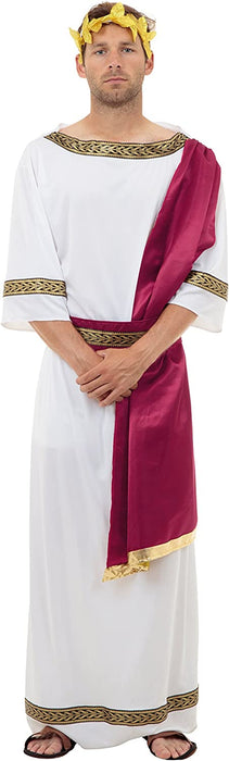 Bristol Novelty AC364 Ancient Greek God Costume set | For Men | White, Multi-coloured, Standard One Size