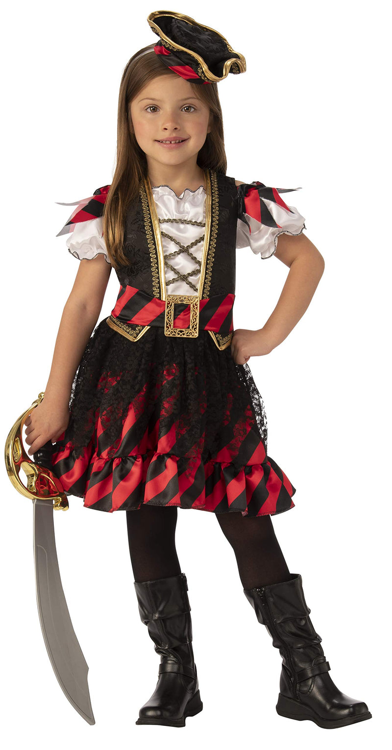 Rubie's 700897L000 Pirate Princess Costume set Black and Red stripes, Multicolor