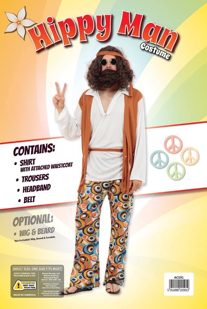 Hippie Man Fancy Dress Costume (Adult Size