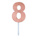 Forum Novelties SK97346 Diamond Cake Topper Rose Gold No. 8