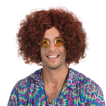 Bristol Novelty BW283 Perruque hippie pour homme Marron/noir