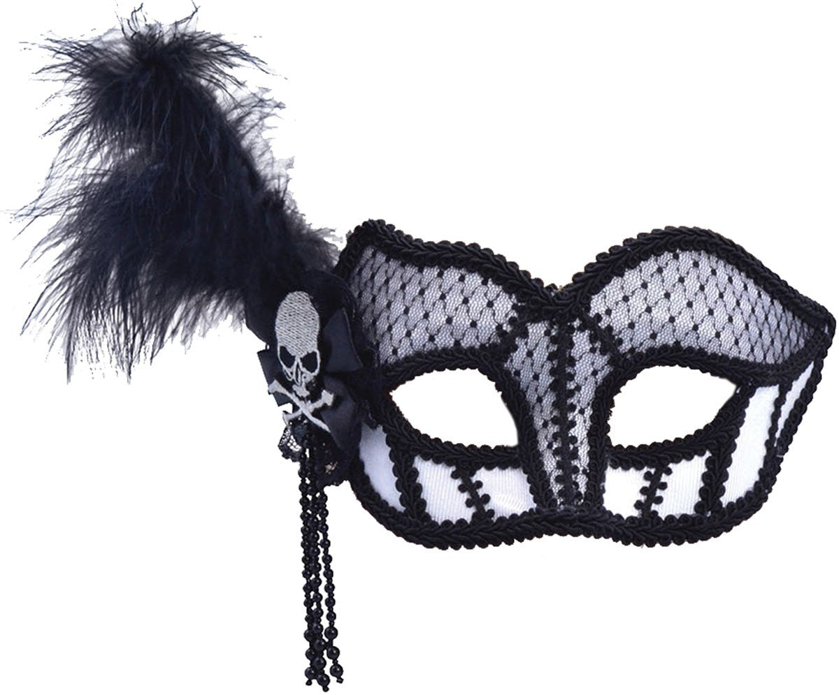 Bristol Novelty Damen Maskenball-Maske mit Totenkopf- und Knochen-Design