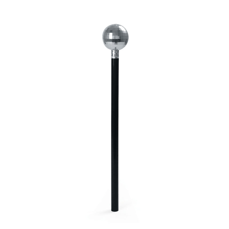Bristol Novelty BA120 Mirror Ball Cane | Black, unisex-adult, Silver, One Size