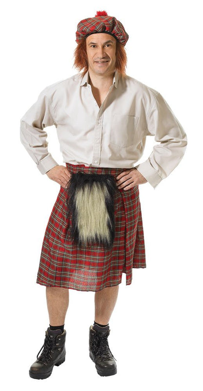 Bristol Novelty AC969 Scot Kilt and Hat Costume Set | for Men | Multicolor, One Size