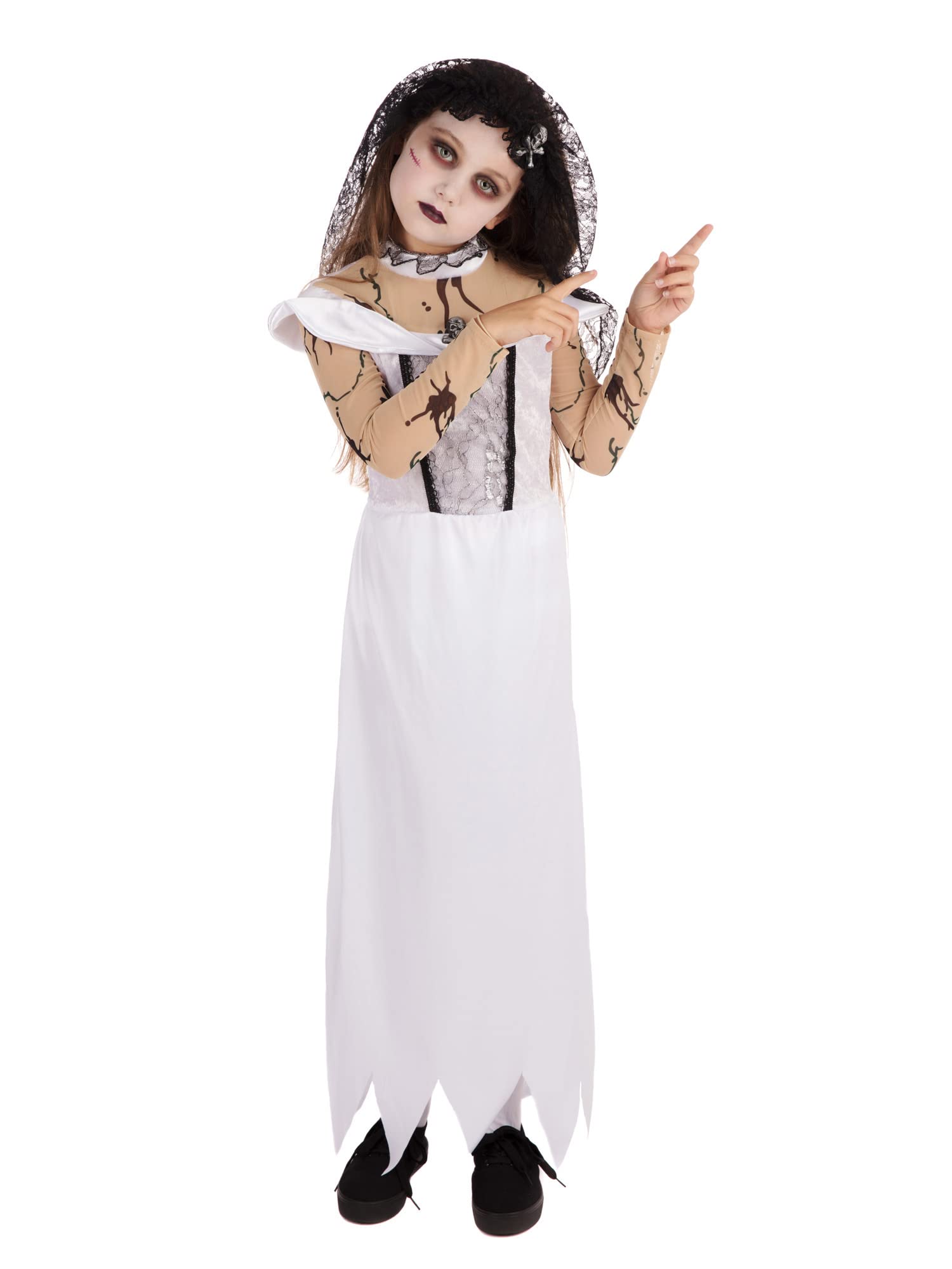 Bristol Novelty Zombie Bride Child Costume, Kids Fancy Dress