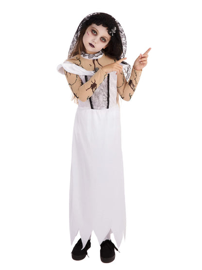 Bristol Novelty Zombie Bride Child Costume, Kids Fancy Dress