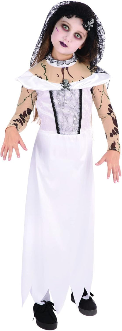 Bristol Novelty Zombie Bride Child Costume, Kids Fancy Dress