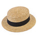 Bristol Novelty BH126 Straw Boater Hat, Unisex-Adult, Beige, One Size