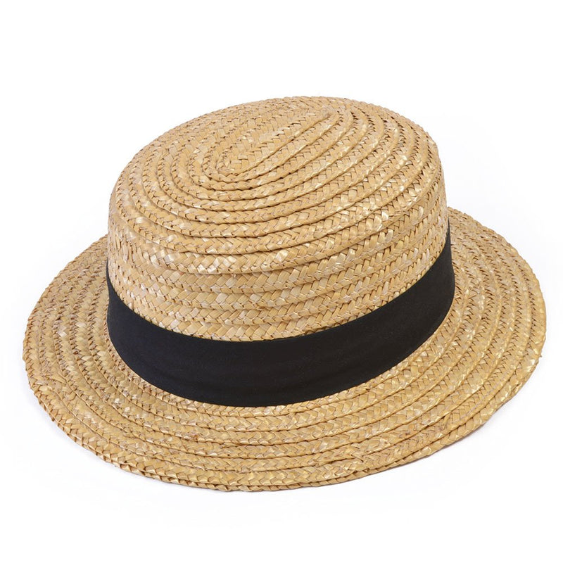 Bristol Novelty BH126 Straw Boater Hat, Unisex-Adult, Beige, One Size