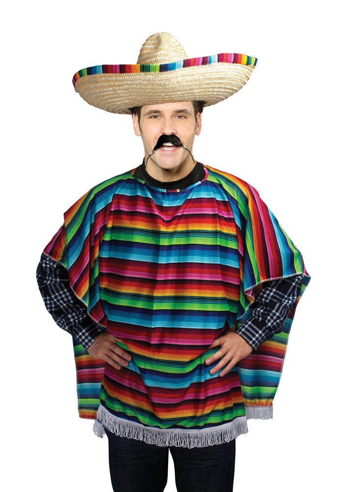 Bristol Novelty Poncho Mejicano para Adulto, Multicolor, Talla única (AC560