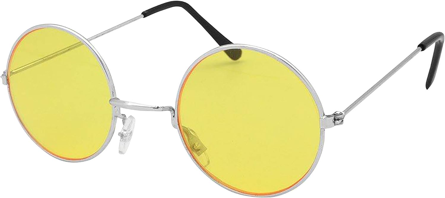Bristol Novelty-Lunettes de Soleil Style John Lennon. Gafas de Sol Estilo, sólido, Color Dorado, Talla única (BA128