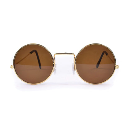 Bristol Novelty-Lunettes de Soleil Style John Lennon. Gafas de Sol Estilo, sólido, Color Dorado, Talla única (BA128