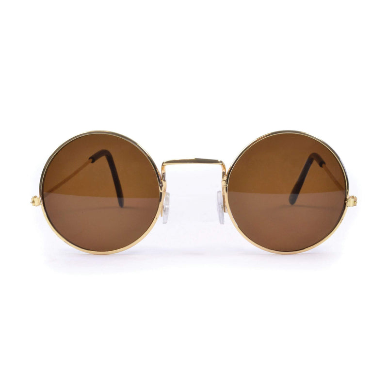 Bristol Novelty-Lunettes de Soleil Style John Lennon. Gafas de Sol Estilo, sólido, Color Dorado, Talla única (BA128