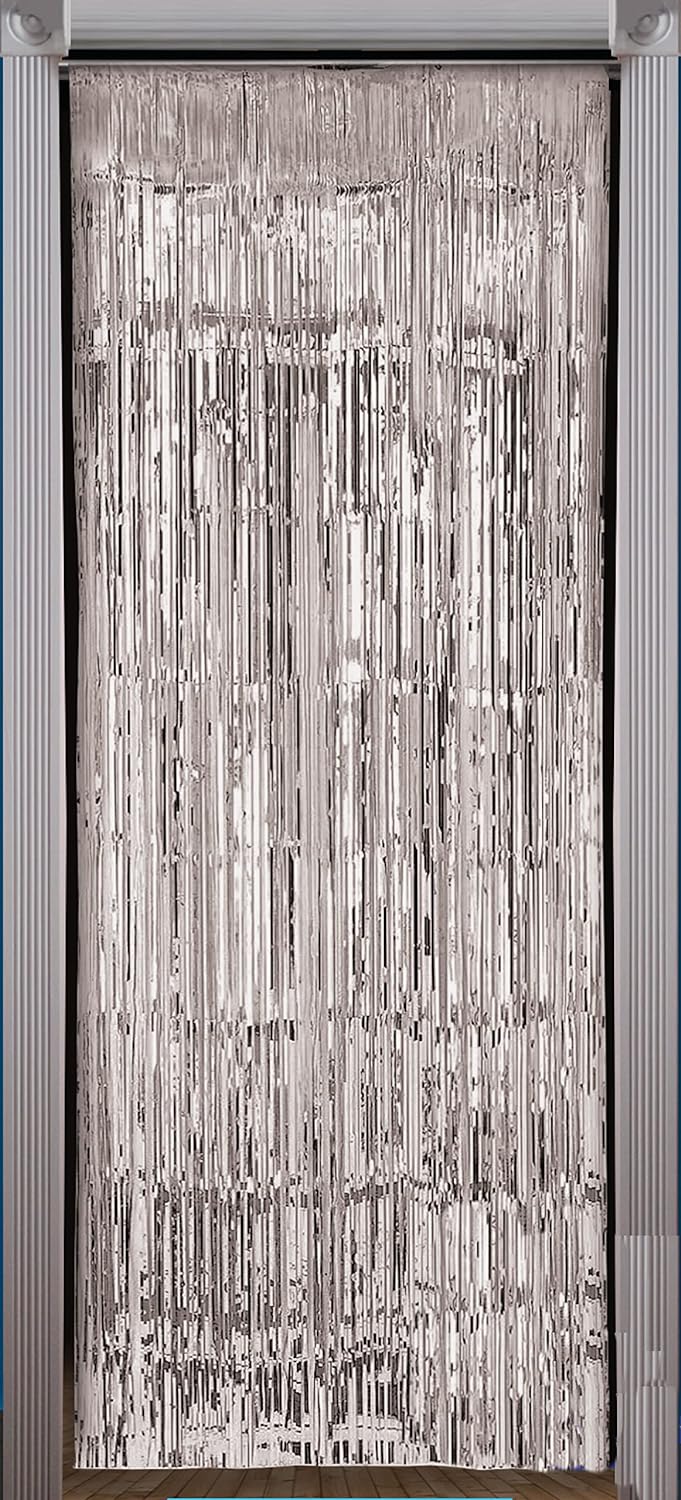 Forum Novelties X76021 Doorway Curtain | Silver Tinsel | 1pc, One Size