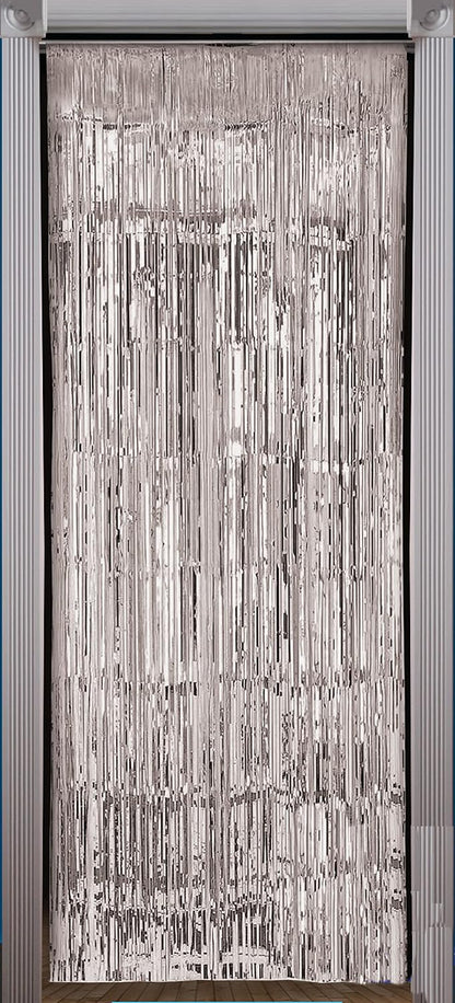 Forum Novelties X76021 Doorway Curtain | Silver Tinsel | 1pc, One Size