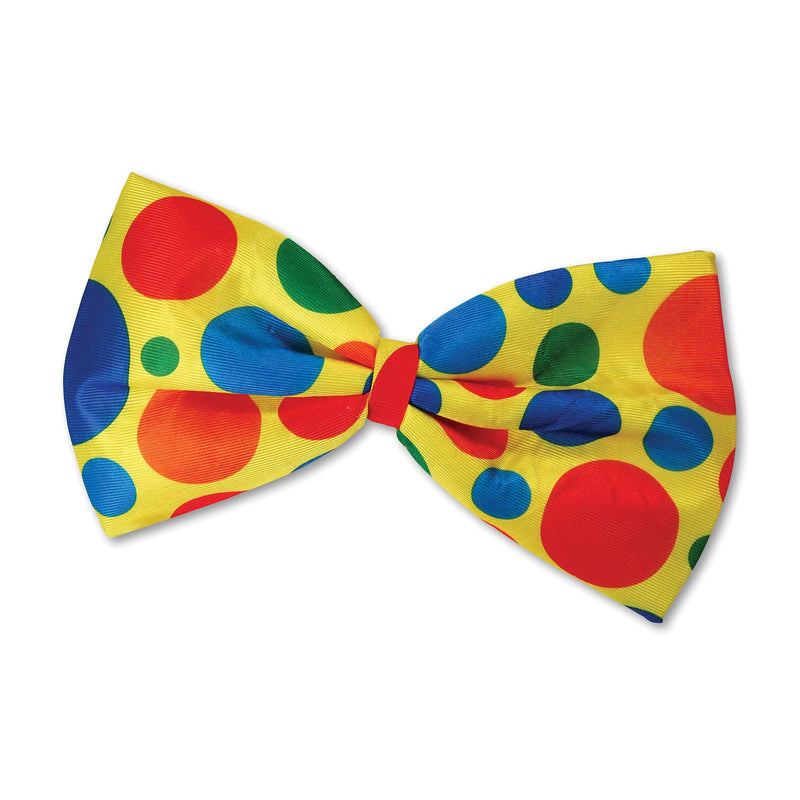 Bristol Novelty SH116670 Clown Jumbo Bow Tie Fancy Dress Party Accessories World Book Day Stage Show Hen Night Funny, Yellow Polka Dot, Unisex-Adult, One Size