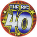 Bristol Novelty-x72203 Pin redondo gigante para 40 cumpleaños, Multicolor (x72203