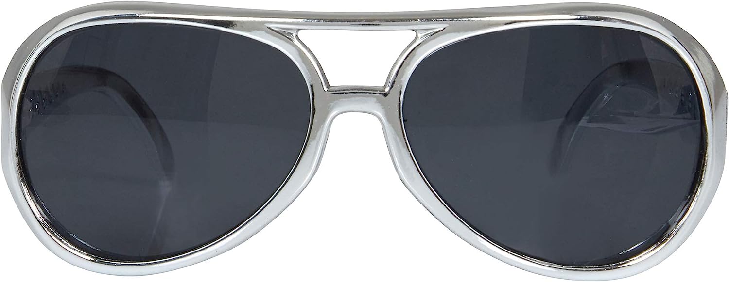 Bristol Novelty BA244 Rock Star Sunglasses, Mens, Silver, One Size
