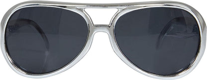 Bristol Novelty BA244 Rock Star Sunglasses, Mens, Silver, One Size
