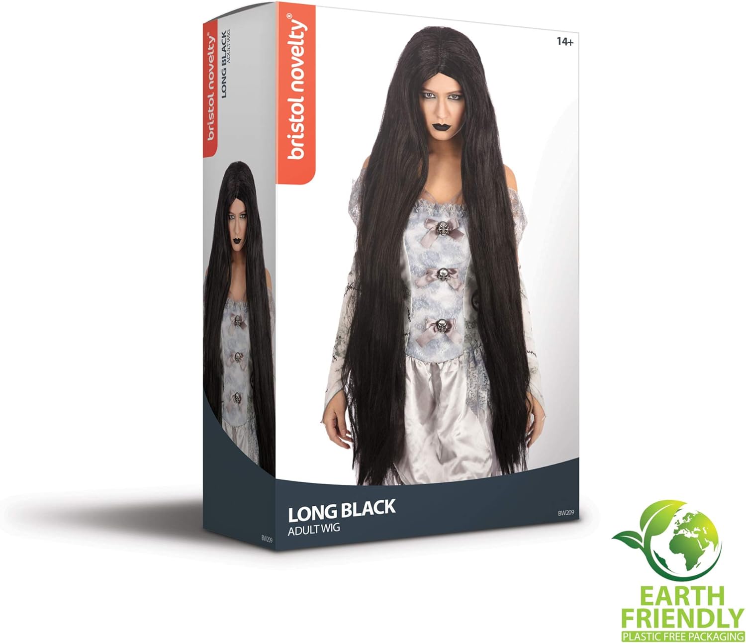 Bristol Novelty Men Black Long 40? Wig | For Women Black Accessory, Black, One Size UK