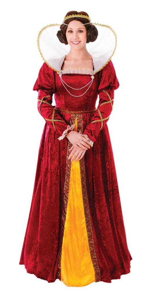 Bristol Novelty AC482 Queen Elizabeth Costume set | For Women | Red, UK