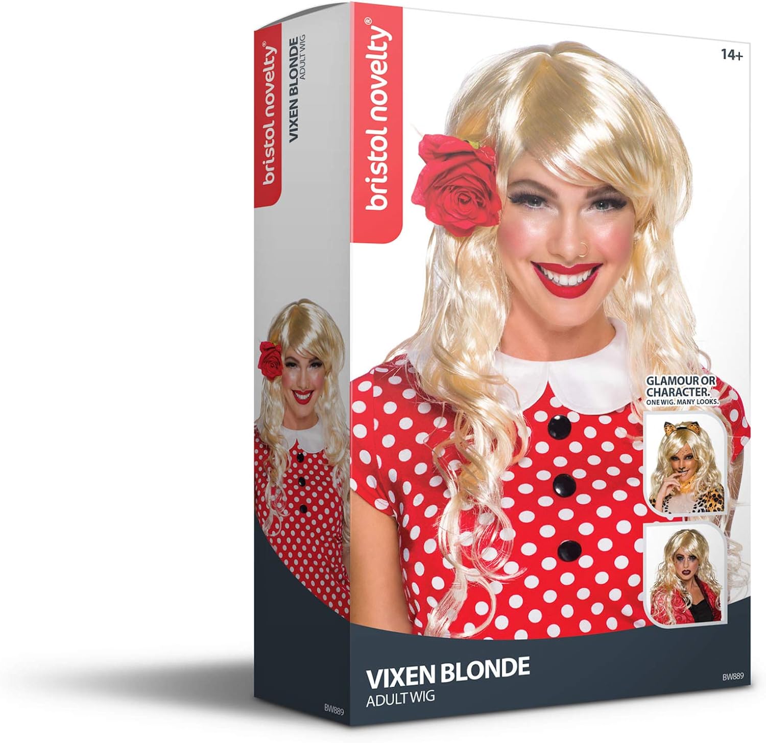 Ladies Fancy Club Party Accessory Vixen Wavy Curly Long Fake & Artificial Wig UK
