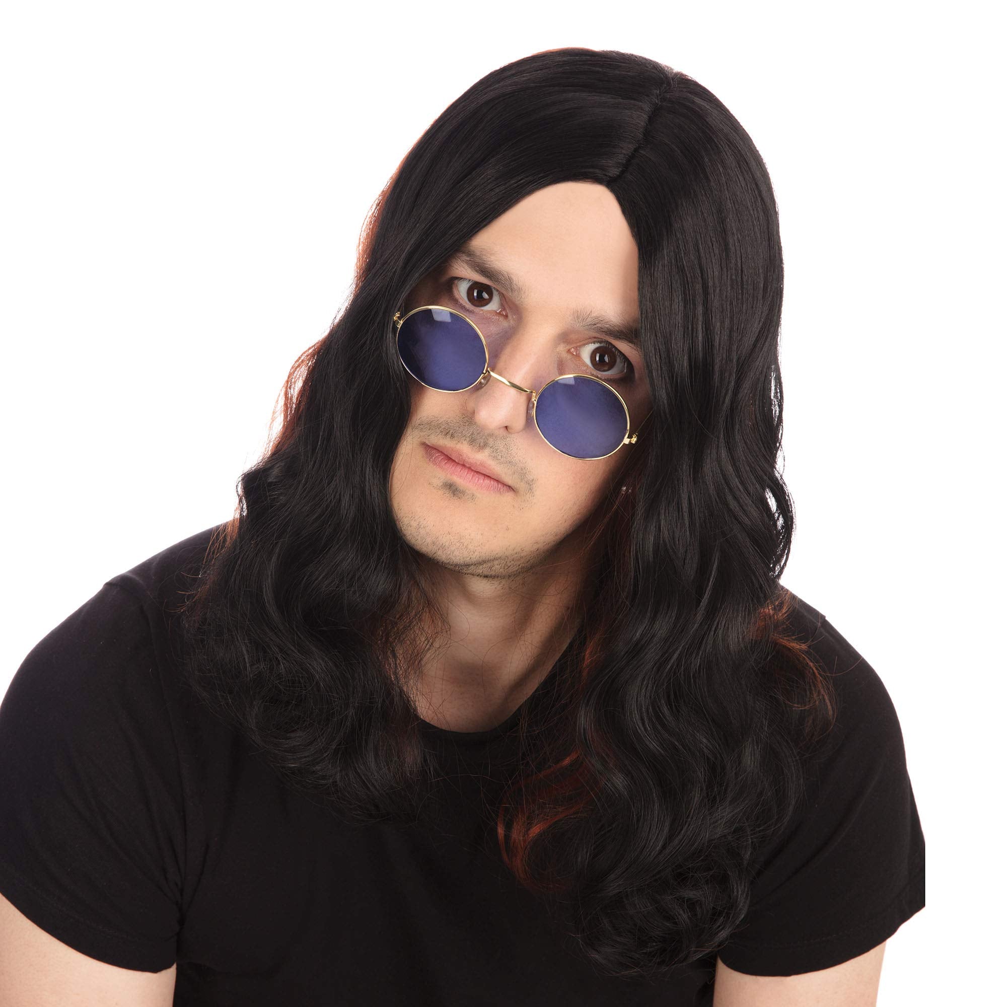 Bristol Novelty BW481 Perruque Ozzy Osbourne à mèches noires/rouges, taille unique