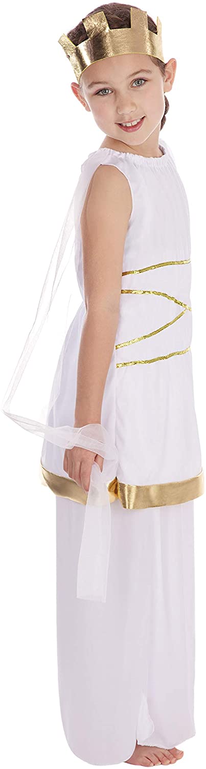 Bristol Novelty CC347 Grecian Budget Costume (L), White, Age 8-10 Years Old
