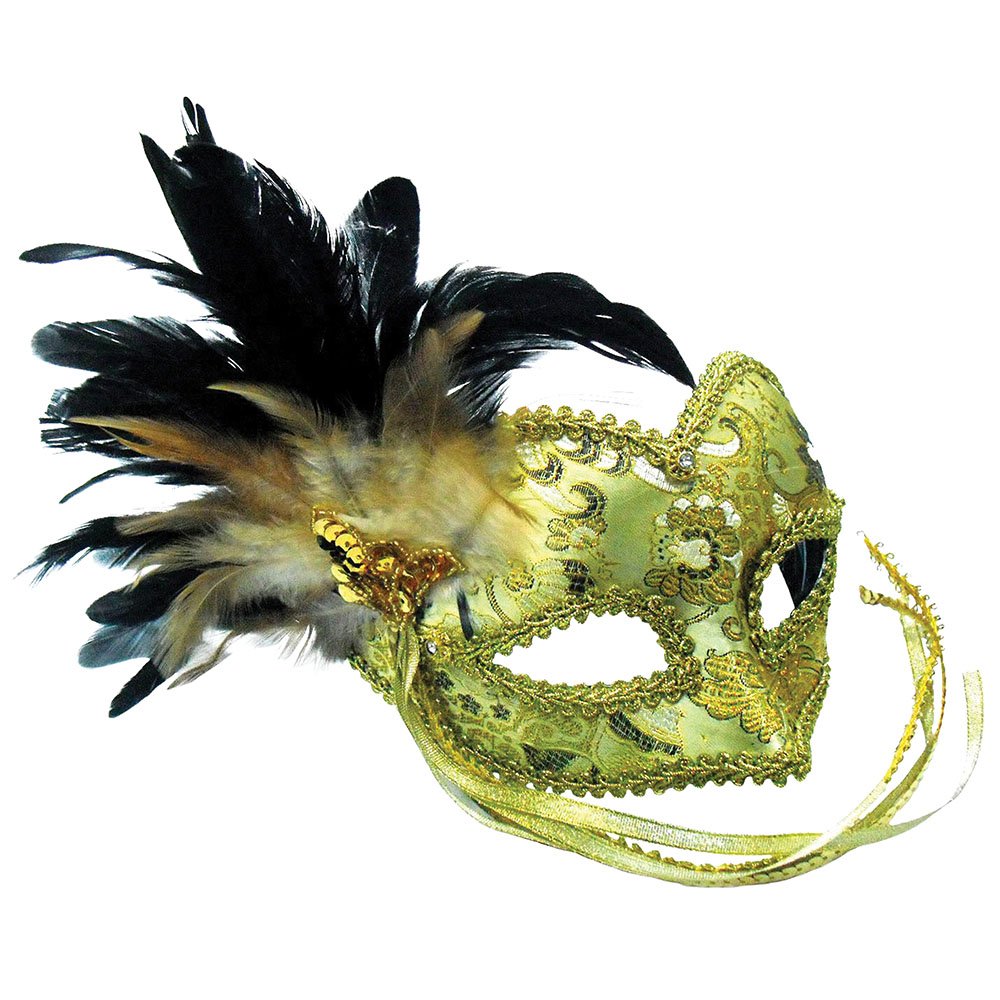 Gold Eye Mask On Headband With Braided Eye Pattern