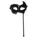 Black Mask with Lace attached to Handle