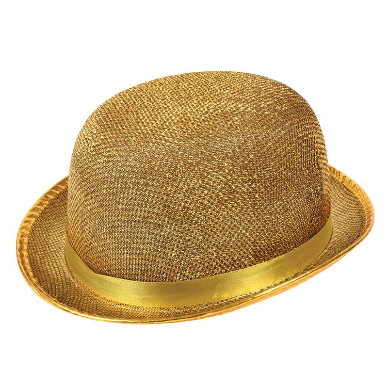 Bristol Novelty BH445 Gold Bowler Hat Lurex, Unisex-Adult, One Size