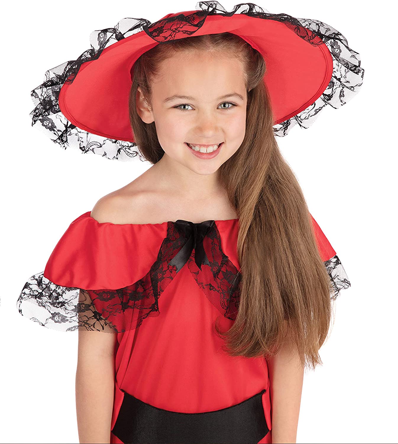 Bristol Novelty CC407X Scarlet O' Hara Costume set | For Kids | red Accessory, Age 10 to 12 Years Old
