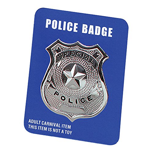 NEW METAL POLICE BADGE PC MAN OFFICER FANCY DRESS (accesorio de disfraz