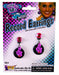 Forum Novelties Women's Rock and Roll Record Earrings Braces, Black (Black. Pink Black. Pink), One Size