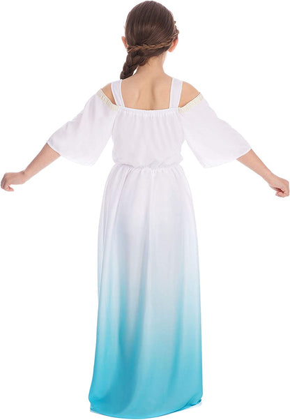 Bristol Novelty Roman Goddess Girls Costume, Child Fancy Dress, Turquoise