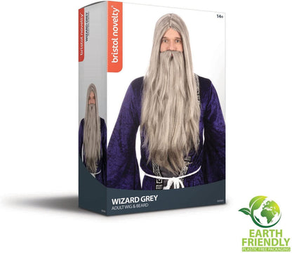 Bristol Novelty BW660 Wizard Wig and Long Beard, White, One Size