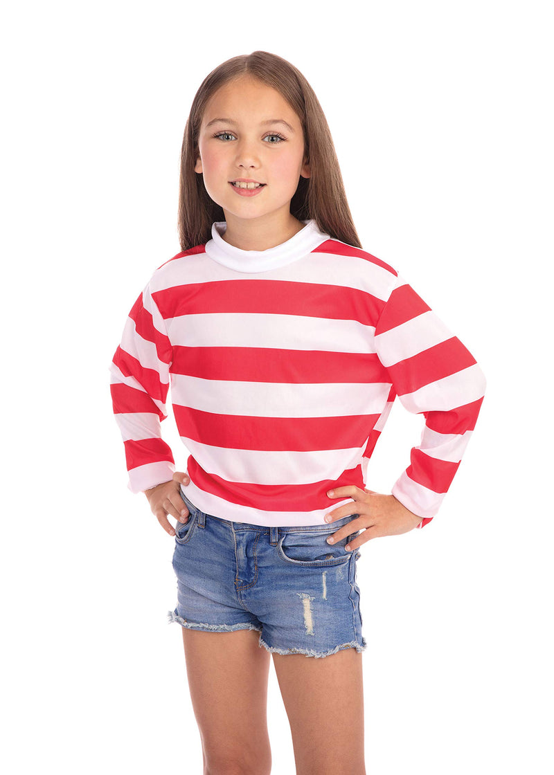 Bristol Novelty Kinder Top Rot/Weiß Streifen
