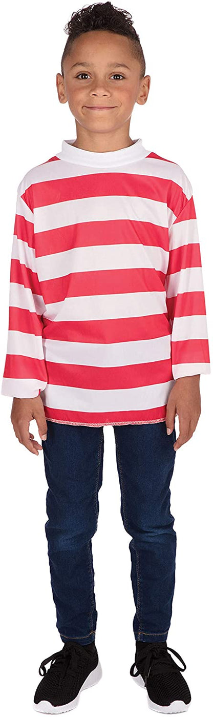 Bristol Novelty Kinder Top Rot/Weiß Streifen