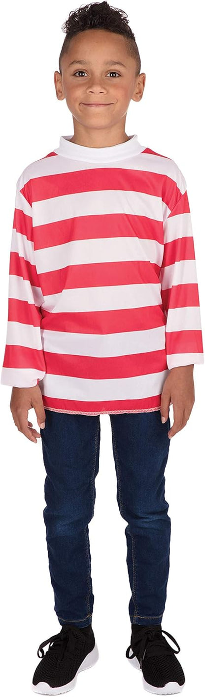 Bristol Novelty Kinder Top Rot/Weiß Streifen