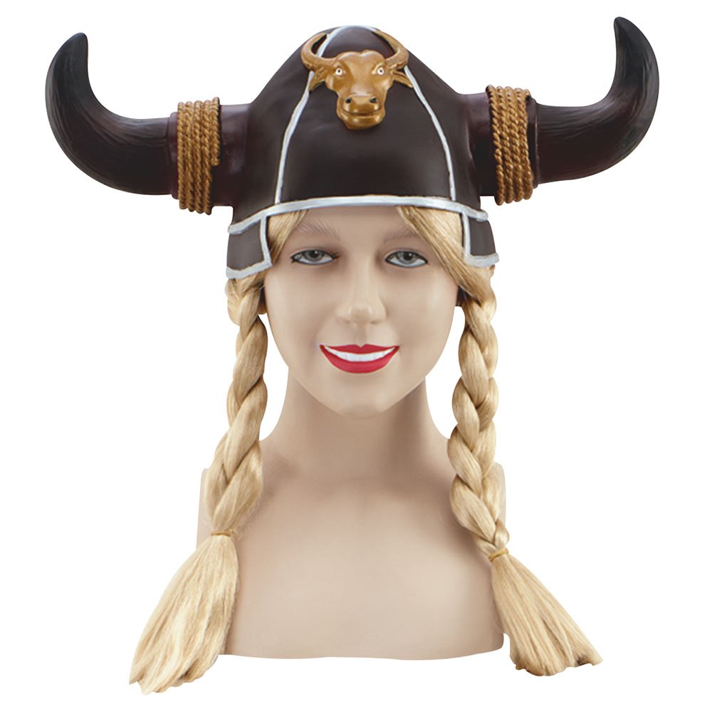 Bristol Novelty BH210 Viking Helmet Plaits | 1 Piece | Multicoloured | One Size-Adult, Womens