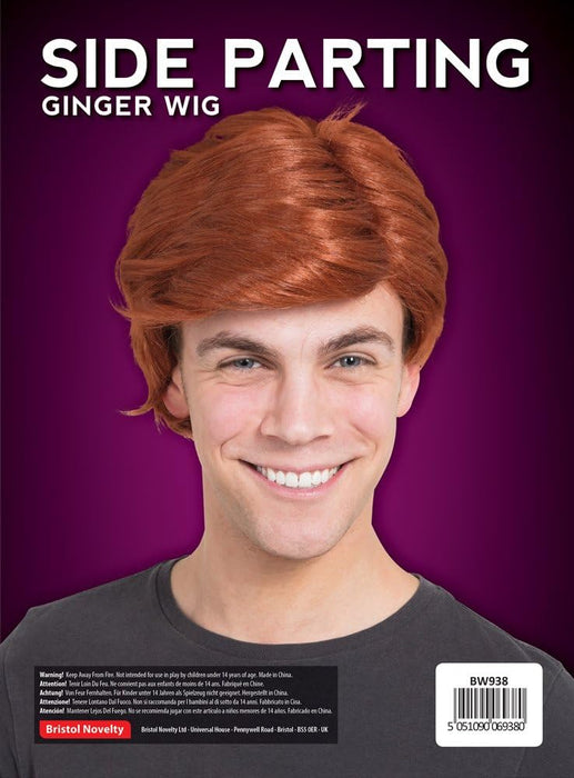 Bristol Novelty BW938 Man's Side Parting Wig Ginger, One Size