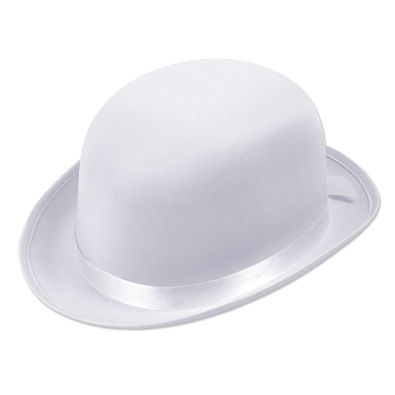 Bristol Novelty BH478 Bowler Hat White Satin Look, Unisex-Adult, One Size
