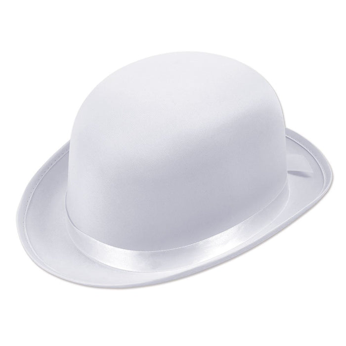 Bristol Novelty BH478 Bowler Hat White Satin Look, Unisex-Adult, One Size
