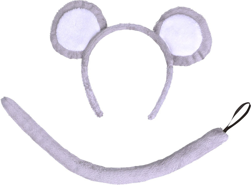 Bristol Novelty DS157 Ears and Tail Mouse Costume Set, Unisex-Child, Grey, One Size