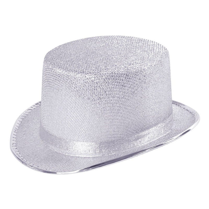 Bristol Novelty BH466 Top Hat Silver Lurex, Unisex-Adult, One Size