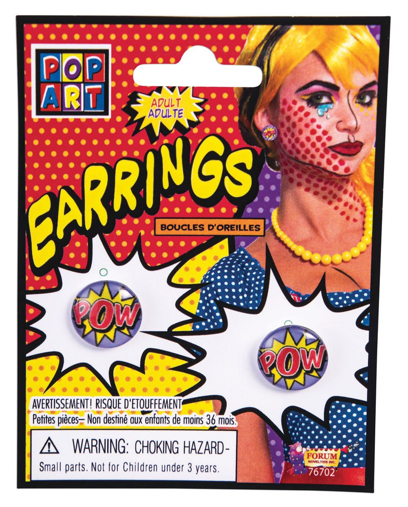 Bristol Novelty 76702 Pop Art Pow Earrings, One Size