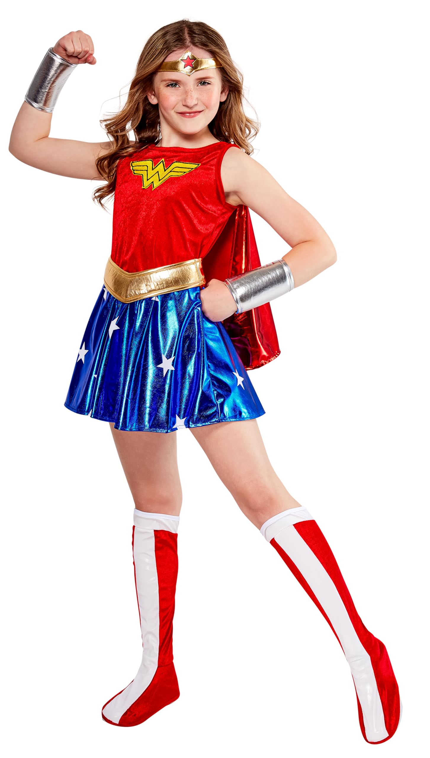 Rubie's Official DC Wonder Woman Deluxe Girls Costume, Kids Fancy Dress Super Hero