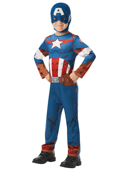 Rubie's Official Marvel Avengers Captain America Classic Childs Costume, Kids Superhero Fancy Dress